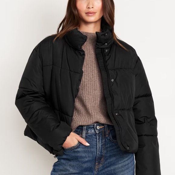NWT OLD NAVY Quilted Puffer Jacket COLOR BLACK JACK - Picture 1 of 7